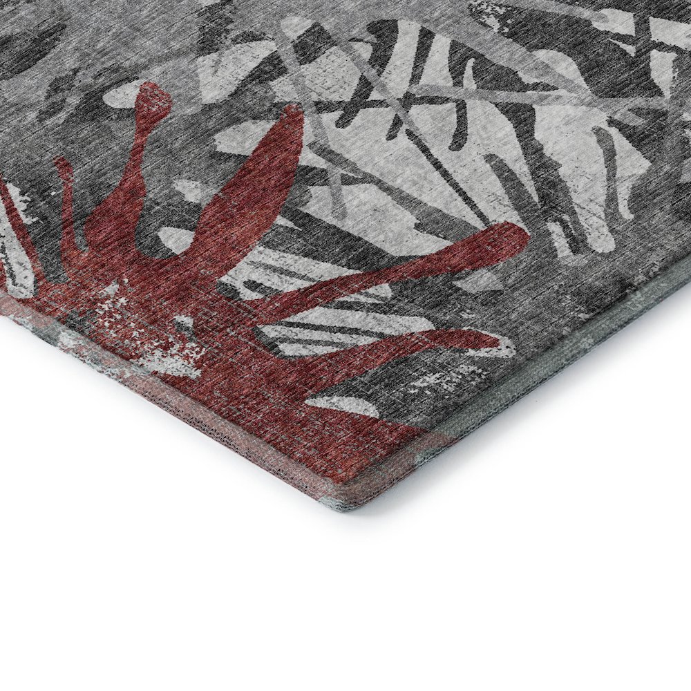 Premium Machine Washable Mayfield  Red 9' x 12' Rug. Picture 3