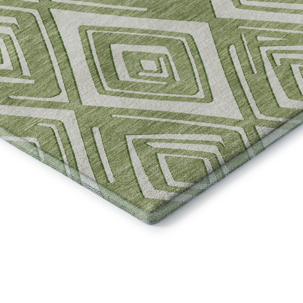 Premium Machine Washable Mayfield AMF862 Green 9' x 12' Rug. Picture 3
