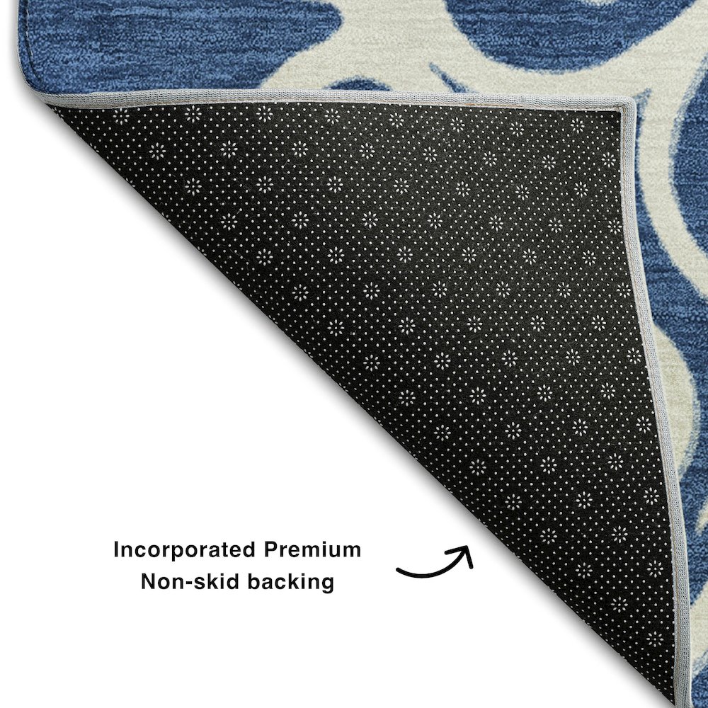 Premium Machine Washable Mayfield AMF874 Navy 9' x 12' Rug. Picture 2