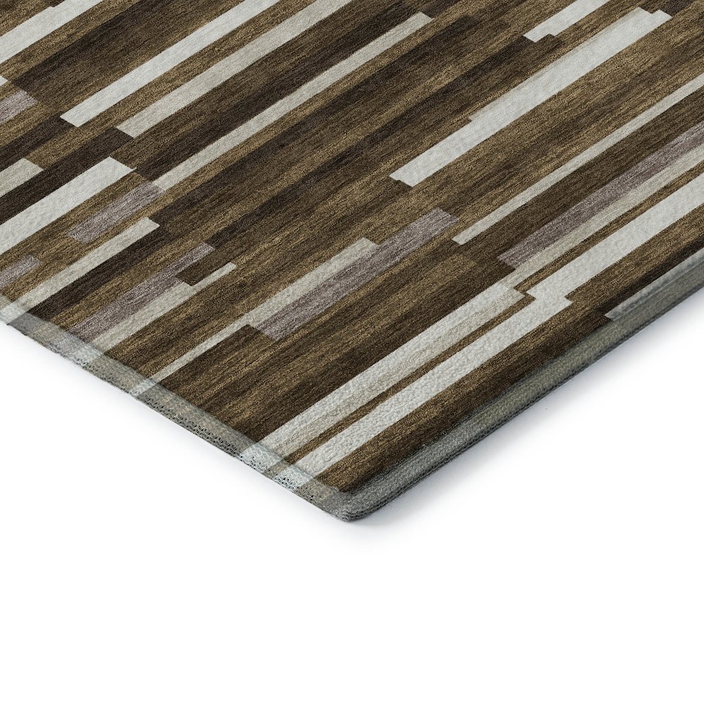 Premium Machine Washable Mayfield AMF894 Brown 9' x 12' Rug. Picture 3