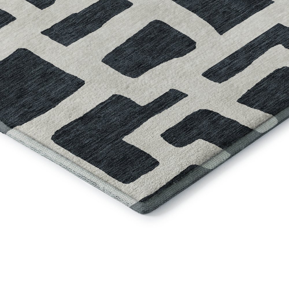 Premium Machine Washable Mayfield AMF903 Black 9' x 12' Rug. Picture 3