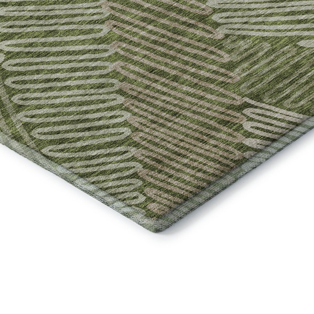 Premium Machine Washable Mayfield AMF904 Olive 9' x 12' Rug. Picture 3