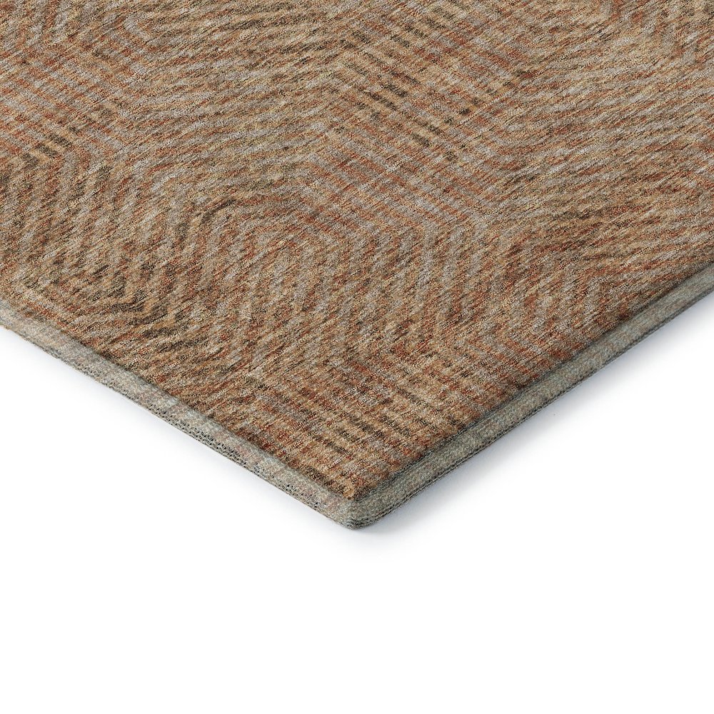 Premium Machine Washable Mayfield AMF912 Copper 9' x 12' Rug. Picture 3