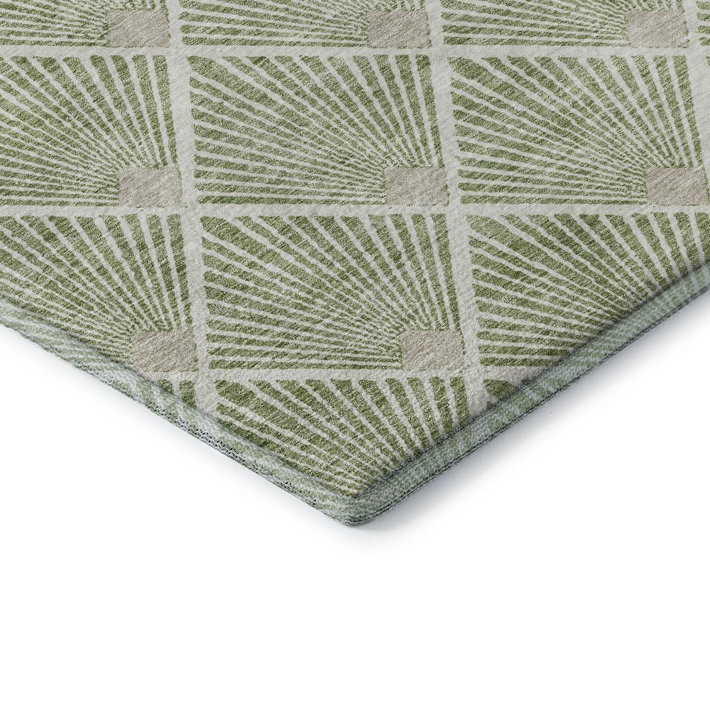 Premium Machine Washable Mayfield AMF914 Green 9' x 12' Rug. Picture 3