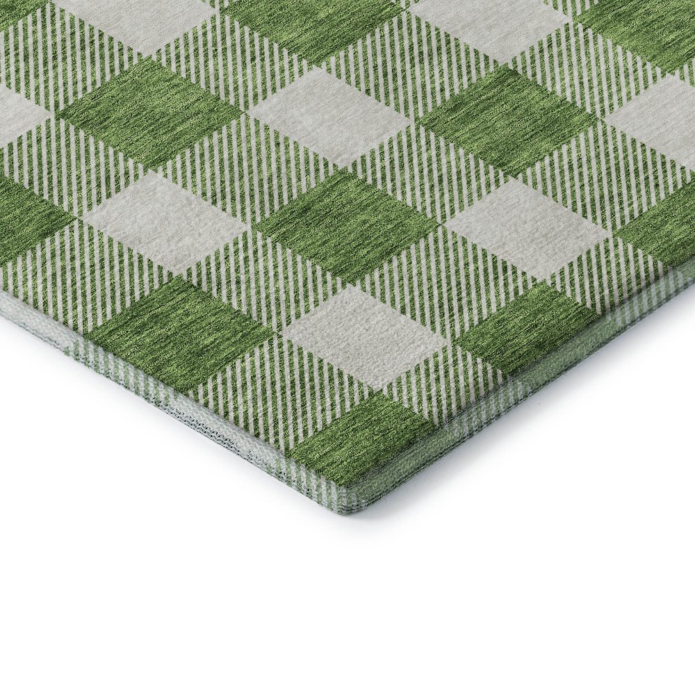 Premium Machine Washable Mayfield AMF923 Green 9' x 12' Rug. Picture 3
