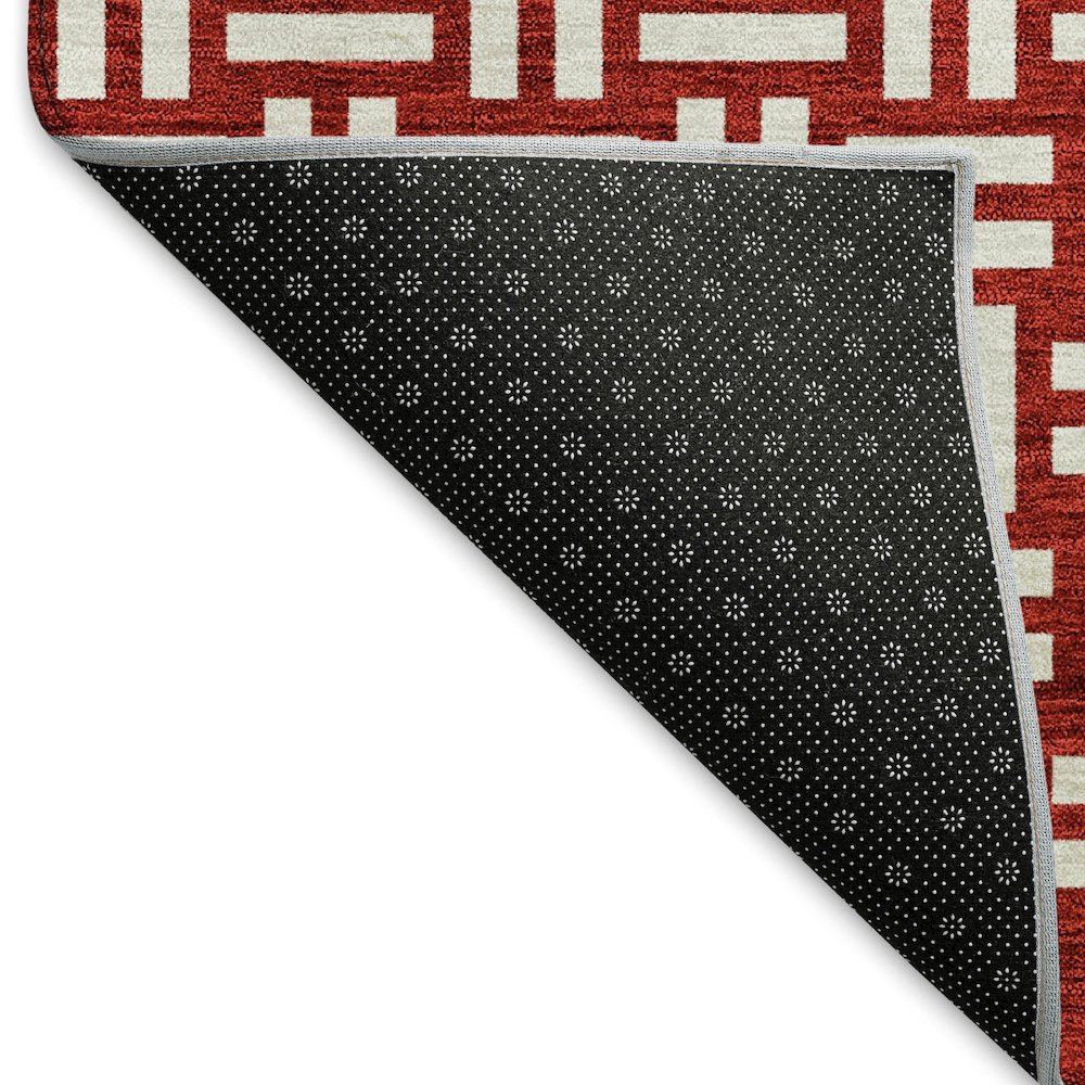 Premium Machine Washable Mayfield AMF925 Red 9' x 12' Rug. Picture 2