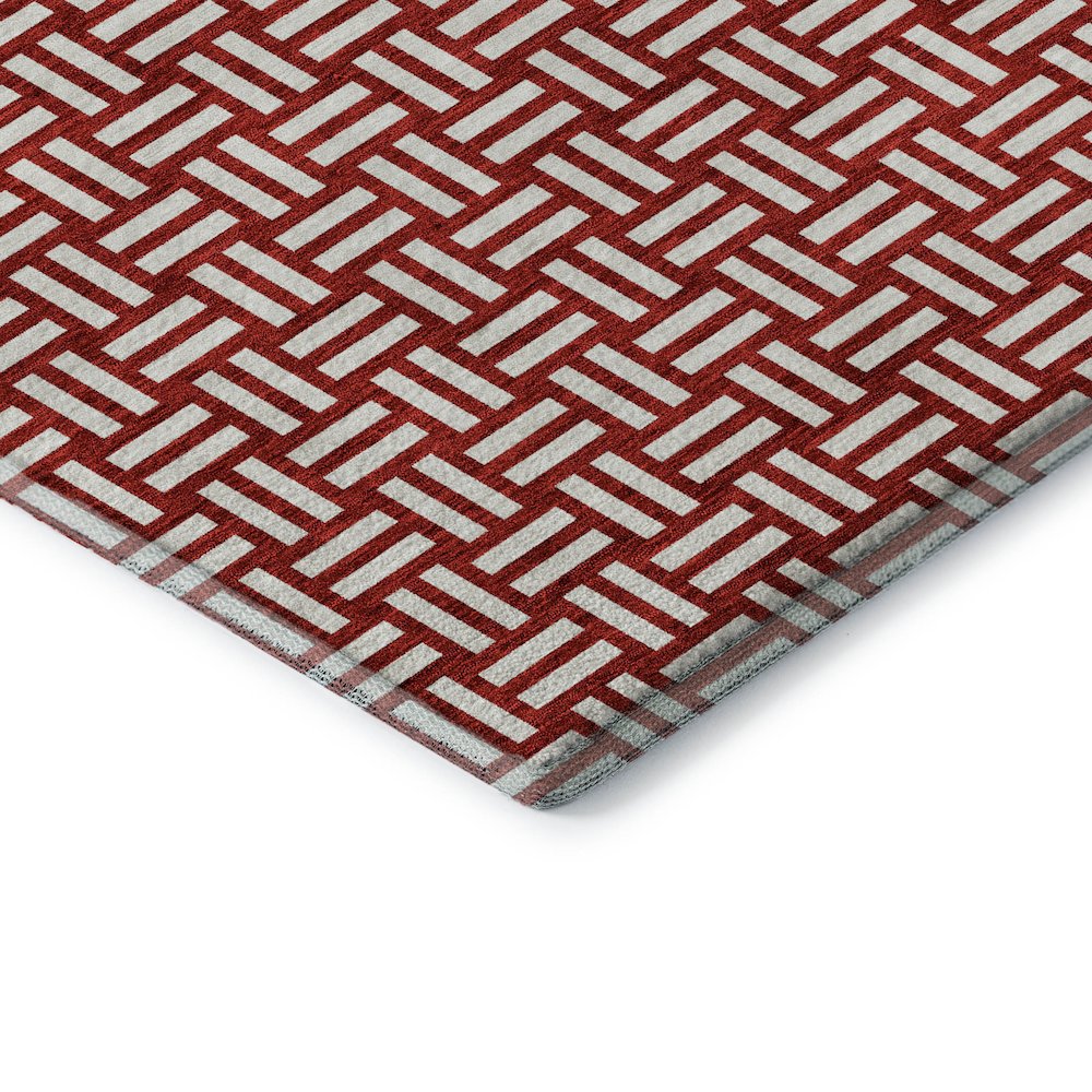 Premium Machine Washable Mayfield AMF925 Red 9' x 12' Rug. Picture 3