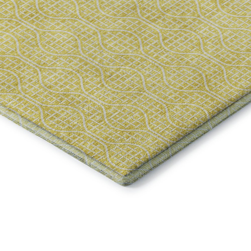 Premium Machine Washable Mayfield AMF926 Yellow 9' x 12' Rug. Picture 3