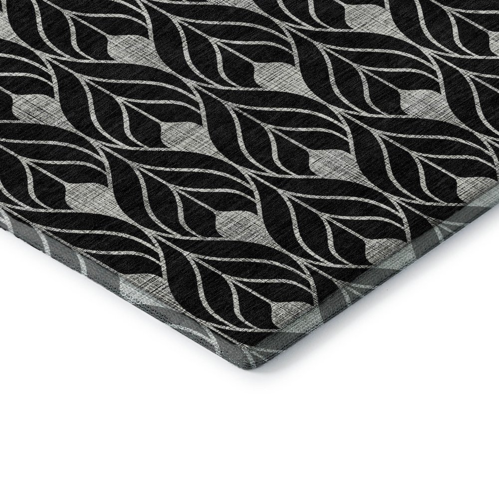 Premium Machine Washable Mayfield AMF931 Black 9' x 12' Rug. Picture 3
