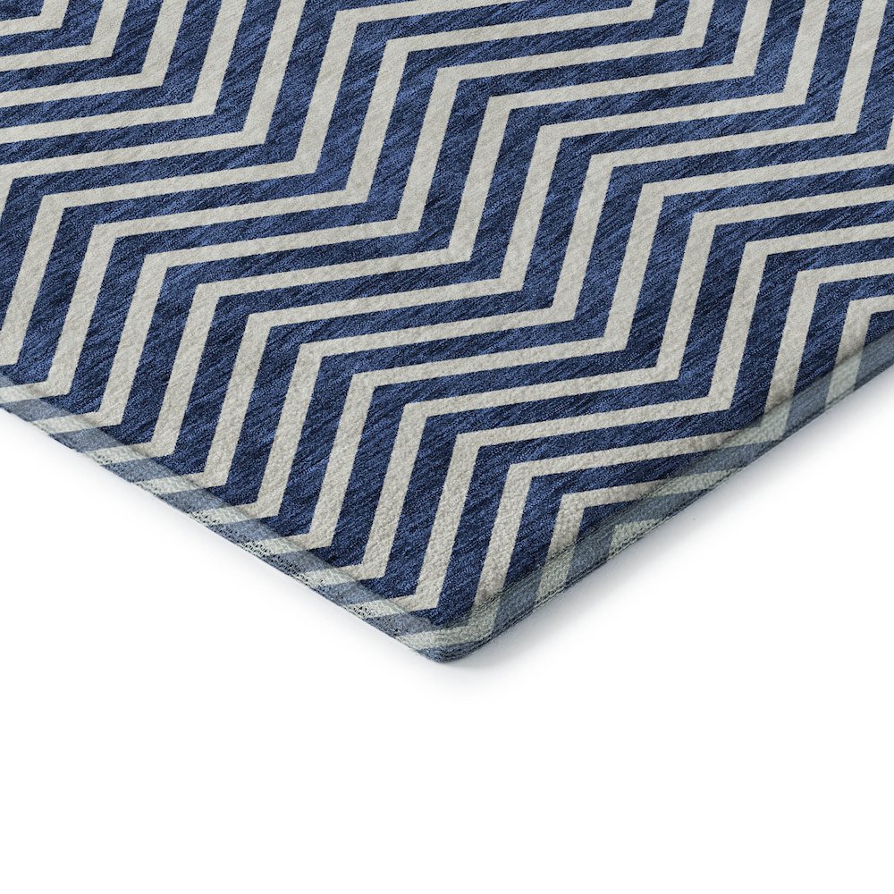 Premium Machine Washable Mayfield AMF934 Blue 9' x 12' Rug. Picture 3