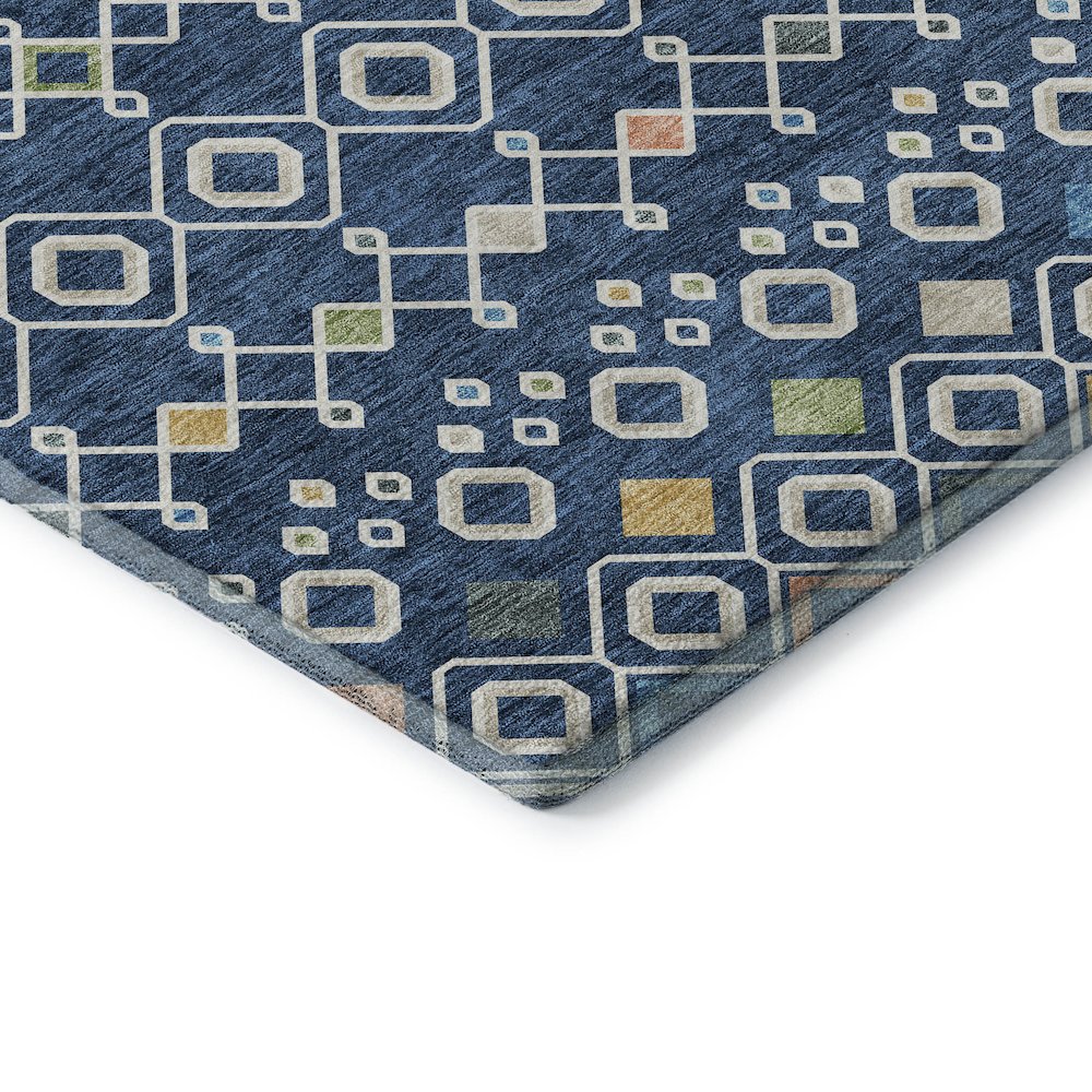 Premium Machine Washable Mayfield AMF938 Navy 9' x 12' Rug. Picture 3