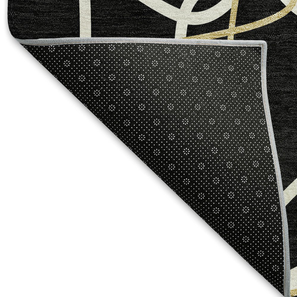 Premium Machine Washable Mayfield AMF950 Black 9' x 12' Rug. Picture 2