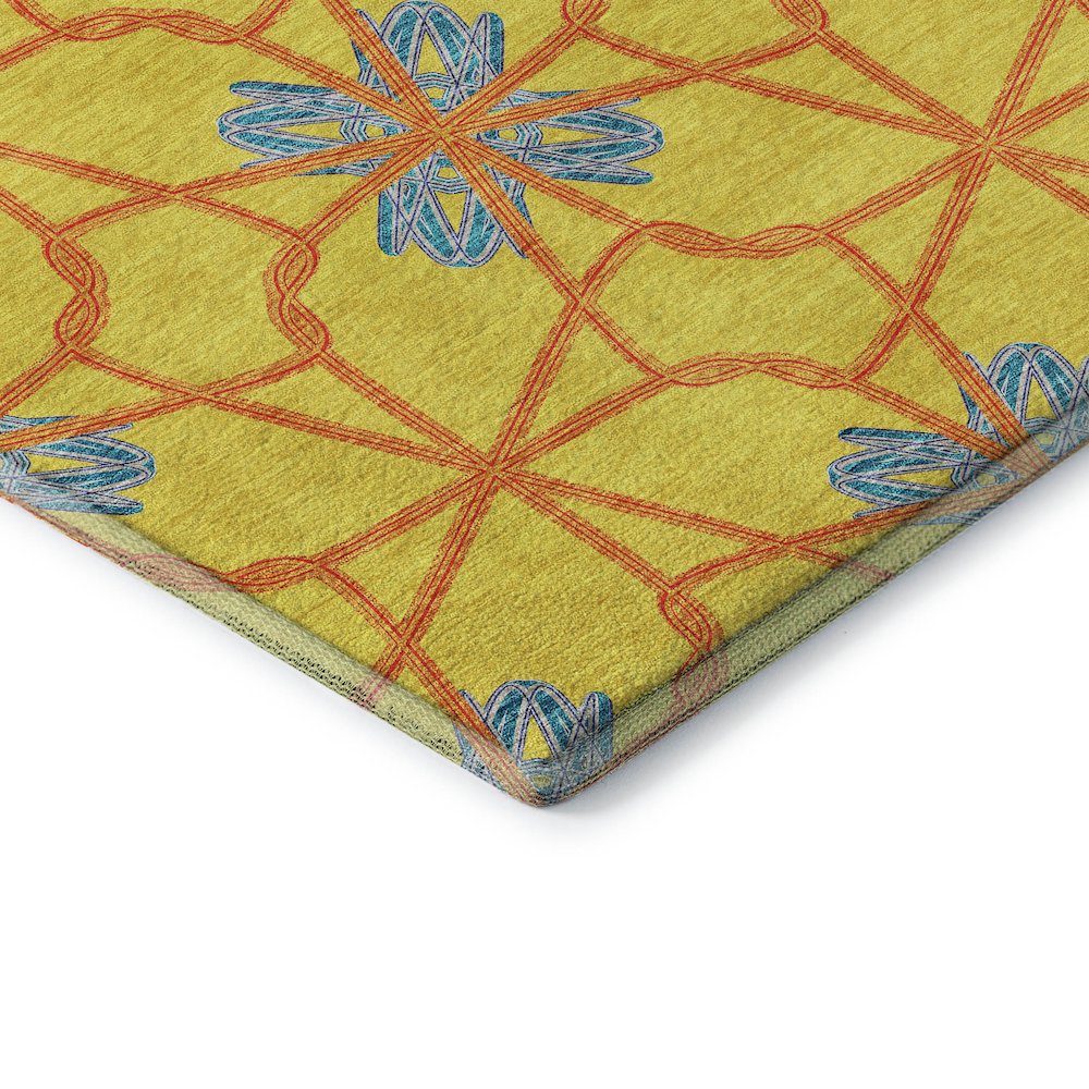 Premium Machine Washable Mayfield AMF958 Yellow 9' x 12' Rug. Picture 3