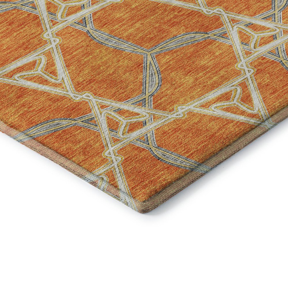 Premium Machine Washable Mayfield AMF959 Orange 9' x 12' Rug. Picture 3