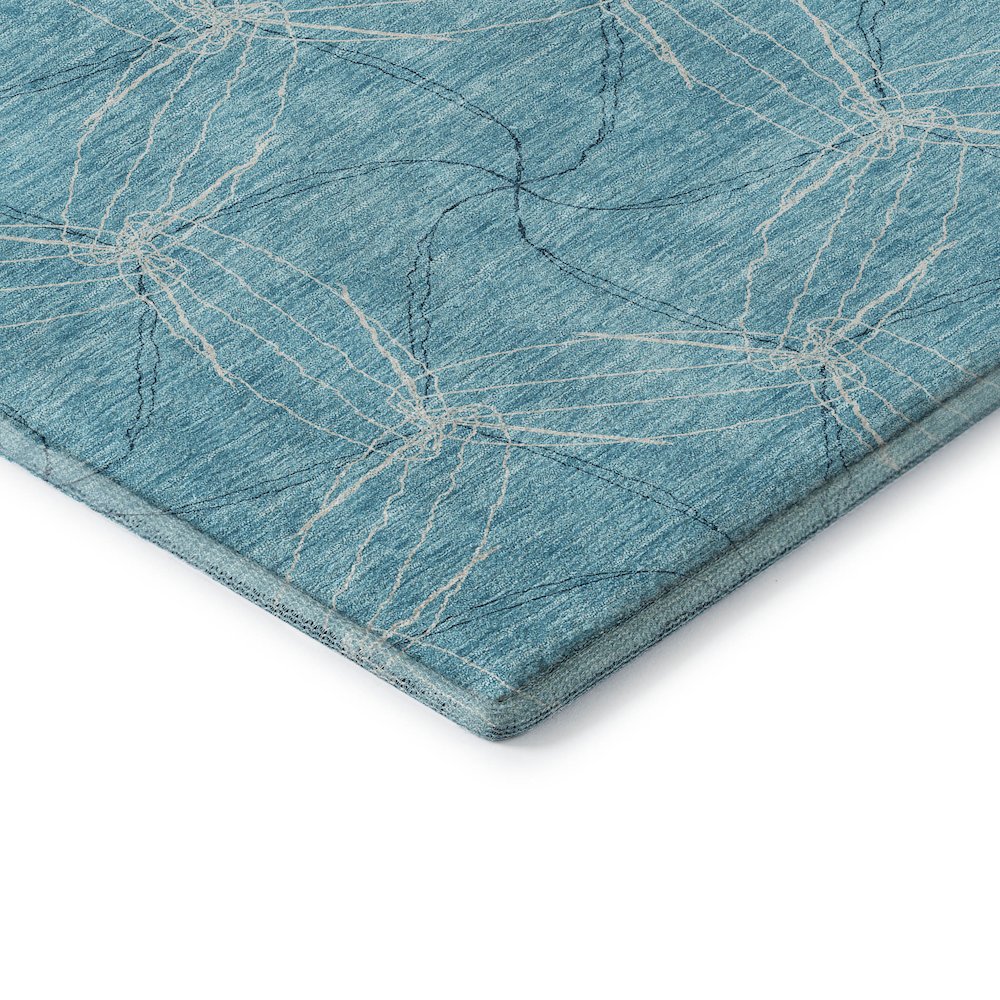 Premium Machine Washable Mayfield AMF968 Aqua 9' x 12' Rug. Picture 3