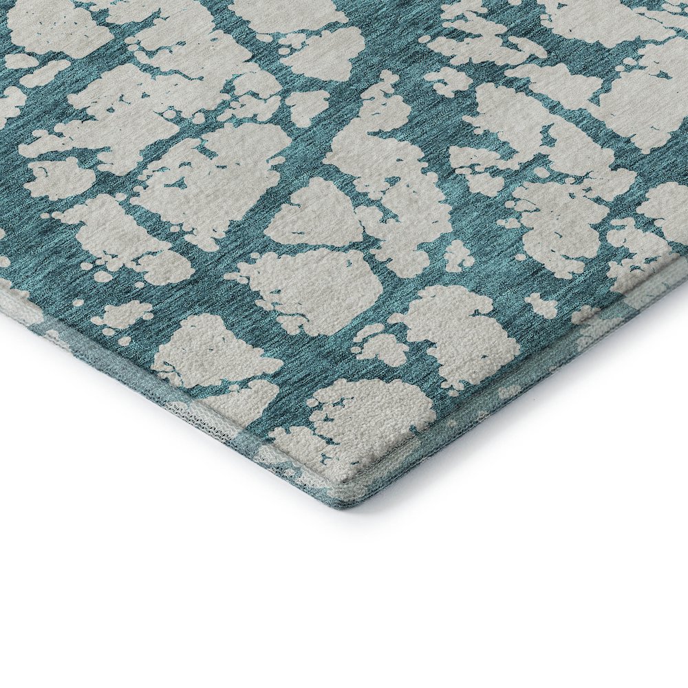 Premium Machine Washable Mayfield AMF972 Teal 9' x 12' Rug. Picture 3