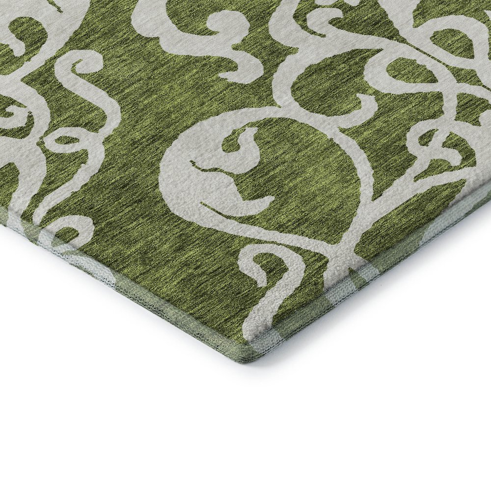 Premium Machine Washable Mayfield AMF973 Green 9' x 12' Rug. Picture 3