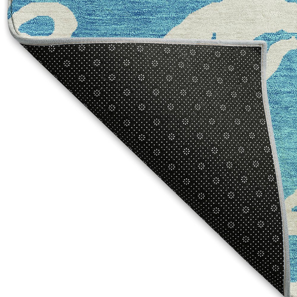 Premium Machine Washable Mayfield AMF973 Turquoise 9' x 12' Rug. Picture 2