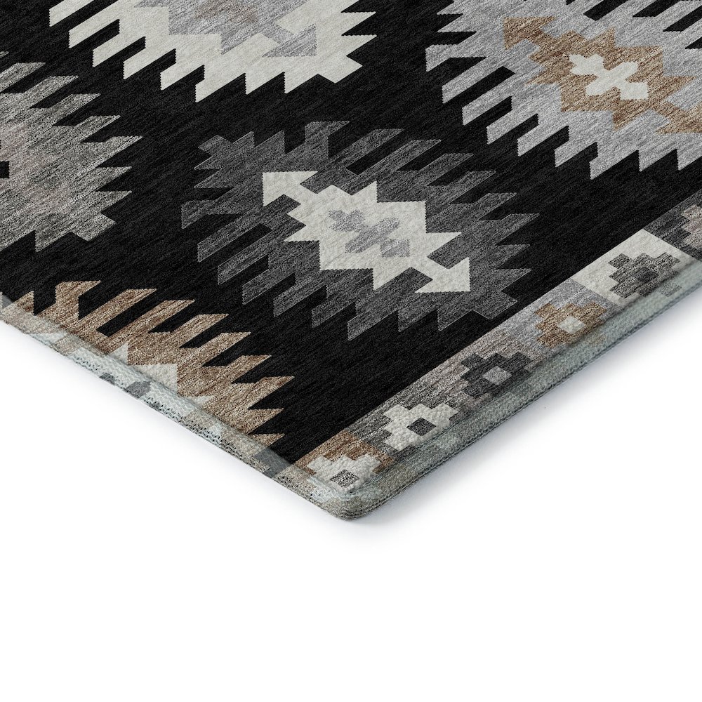 Premium Machine Washable Mayfield AMF983 Black 9' x 12' Rug. Picture 3