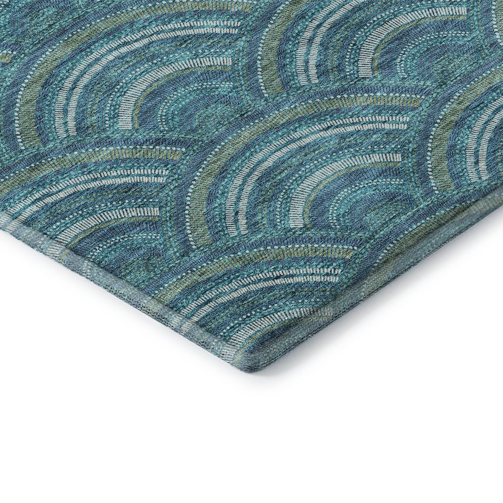 Premium Machine Washable Mayfield AMF984 Teal 9' x 12' Rug. Picture 3