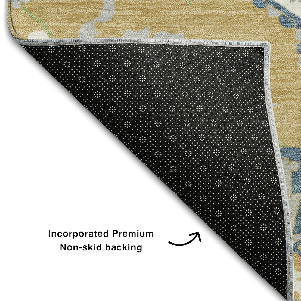 Premium Machine Washable Mayfield AMF985 Gold 9' x 12' Rug. Picture 2