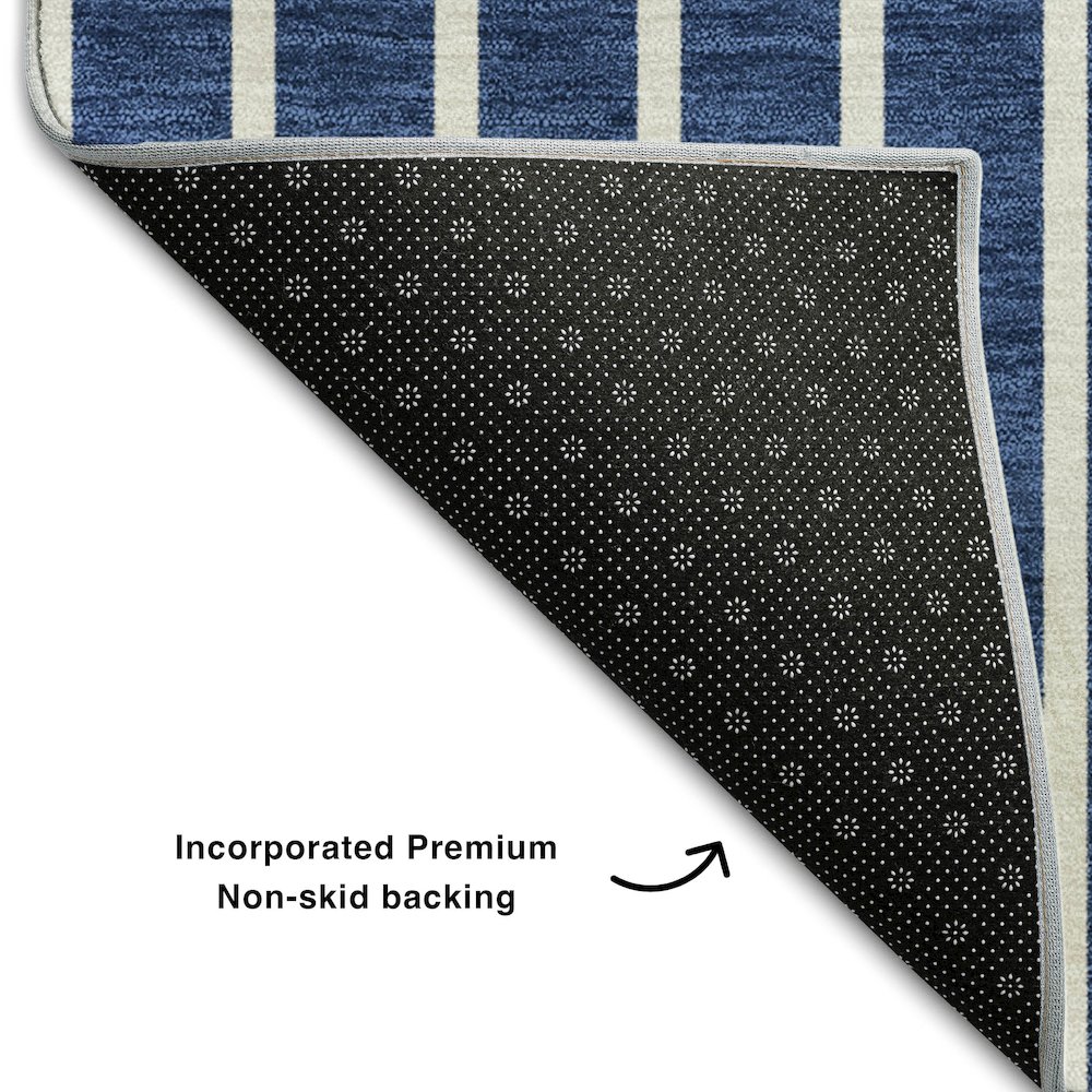 Premium Machine Washable Mayfield AMF994 Navy 9' x 12' Rug. Picture 2