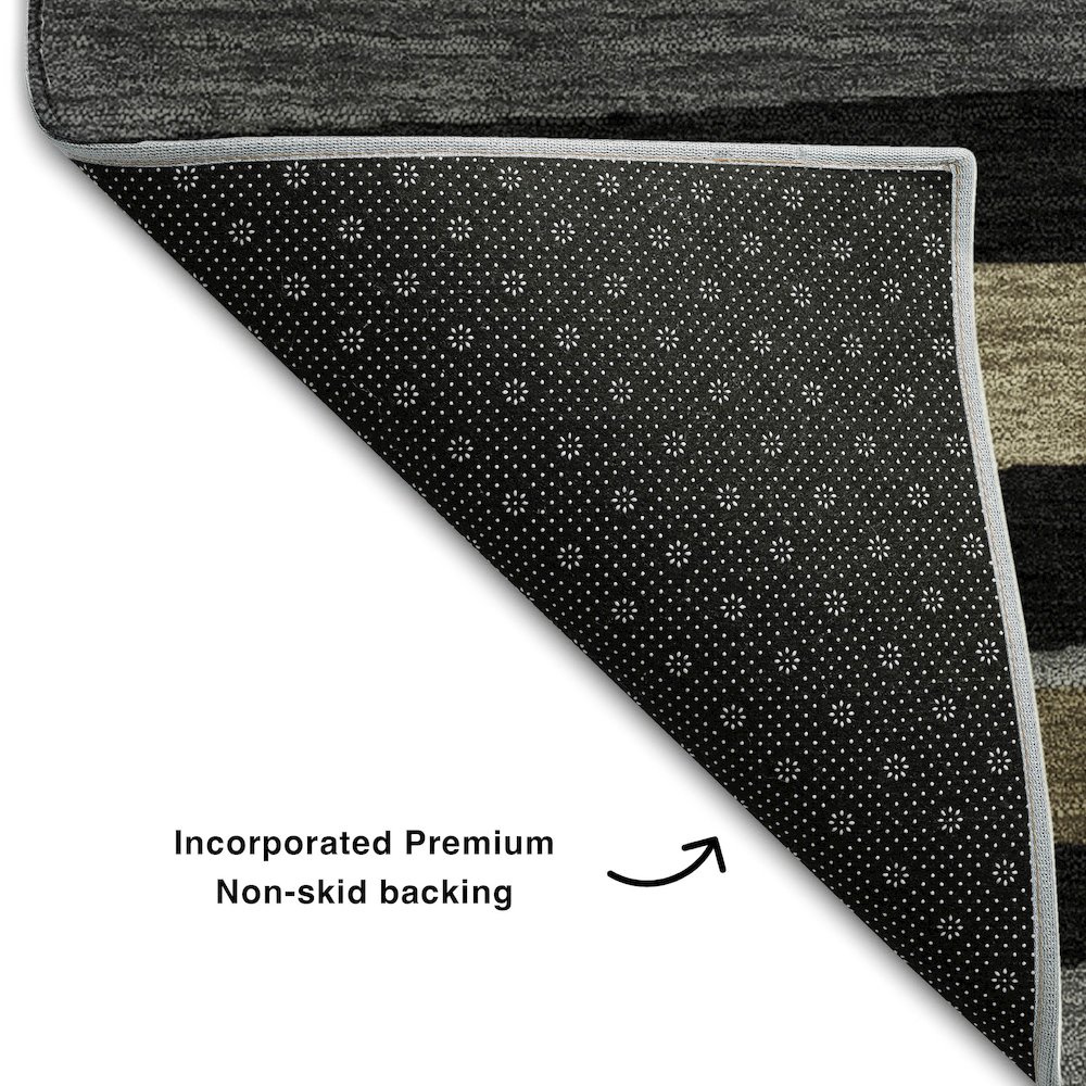 Premium Machine Washable Mayfield AMF997 Black 9' x 12' Rug. Picture 2
