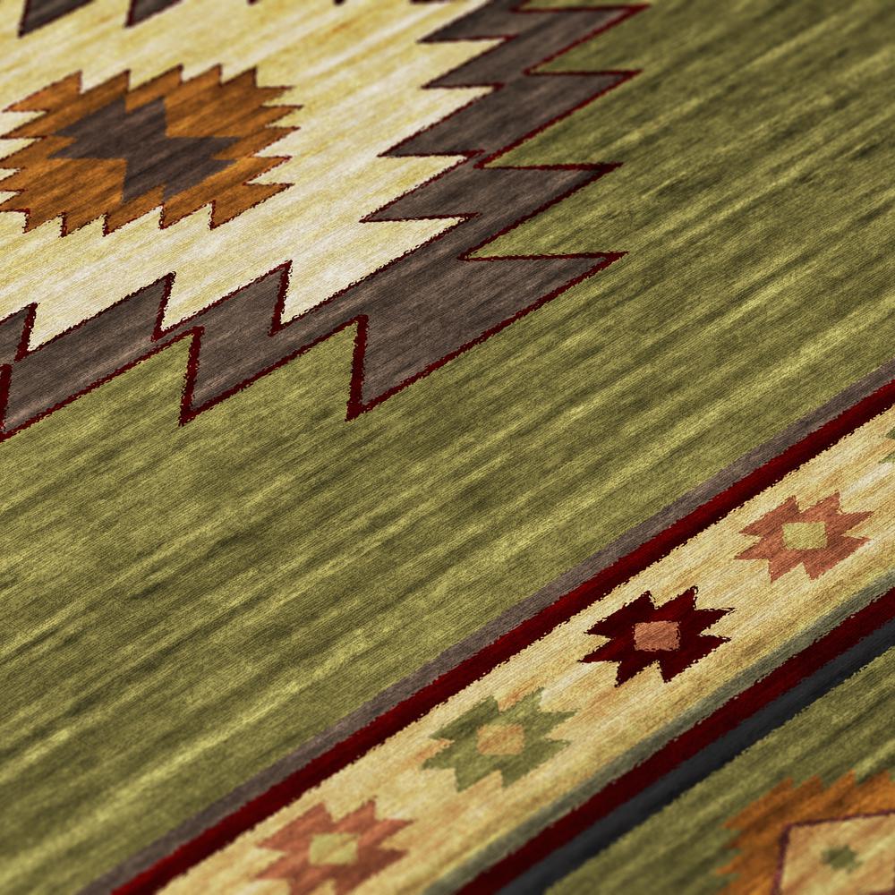 Indoor/Outdoor Sonora ASO34 Green Washable 9' x 12' Rug. Picture 7