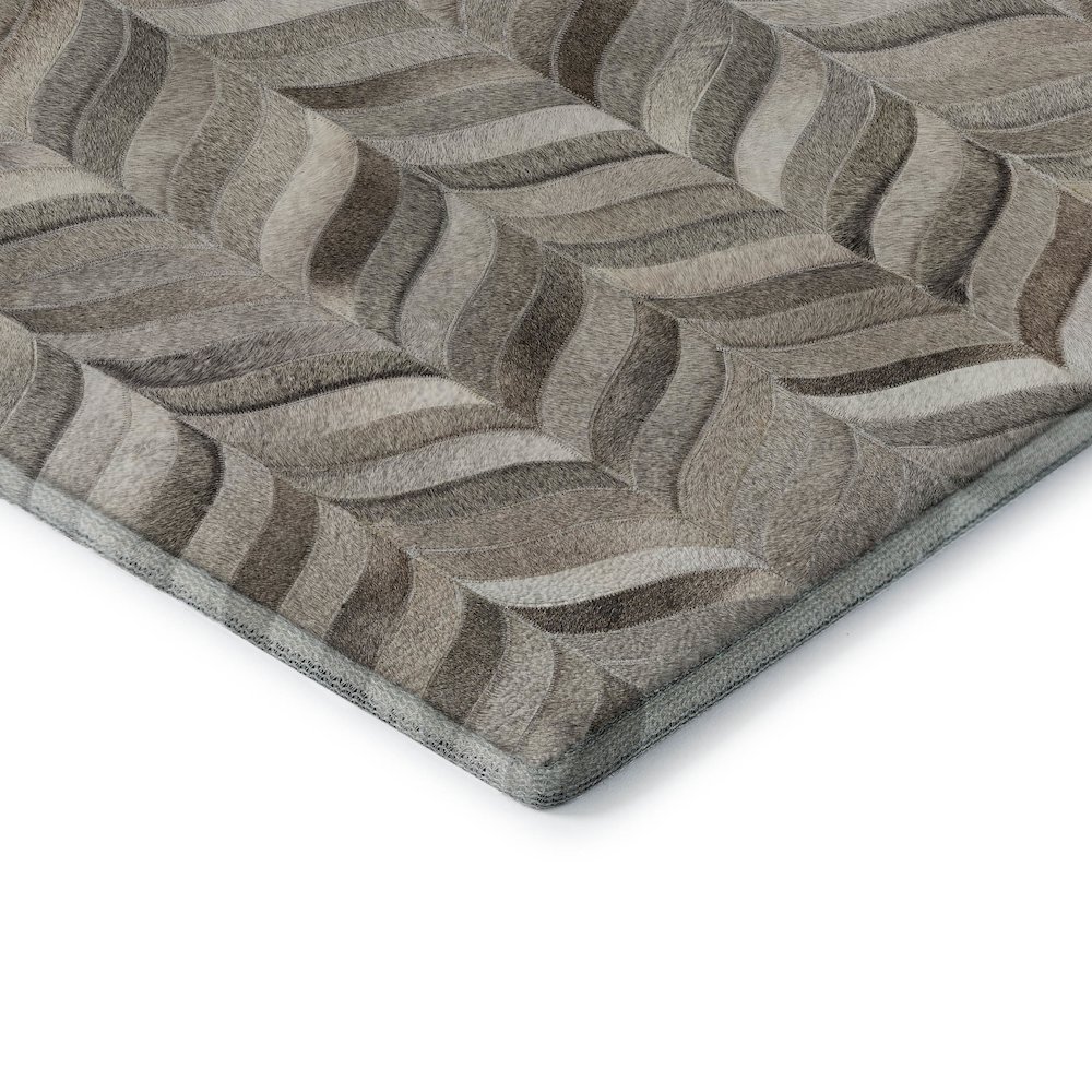 Luxury Washable Indoor/Outdoor Bozeman Gray 9' x 12' Rug. Picture 2