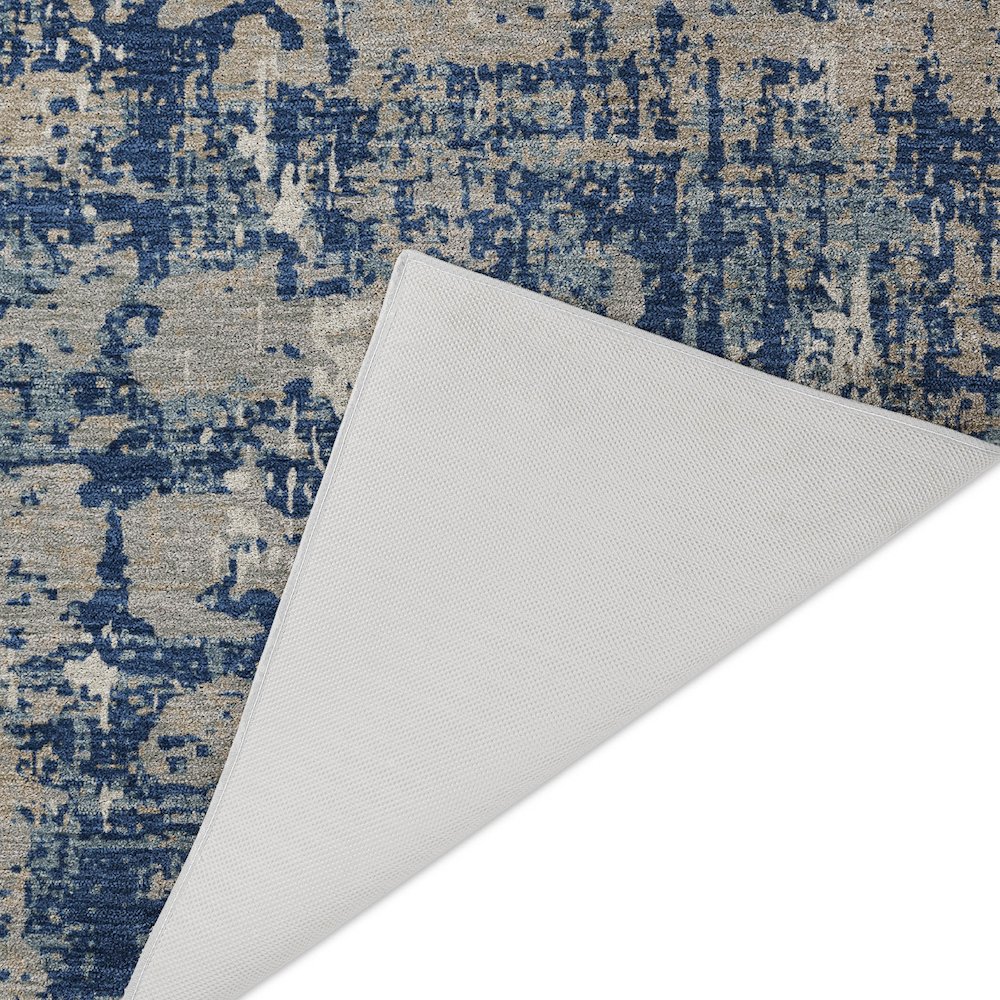 Luxury Washable Indoor/Outdoor Kochi Navy 9' x 12' Rug. Picture 4