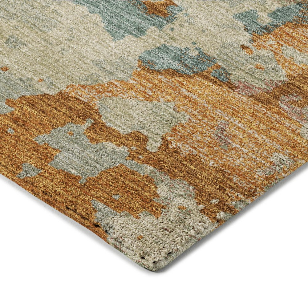 Luxury Washable Indoor/Outdoor Kochi Copper 9' x 12' Rug. Picture 2