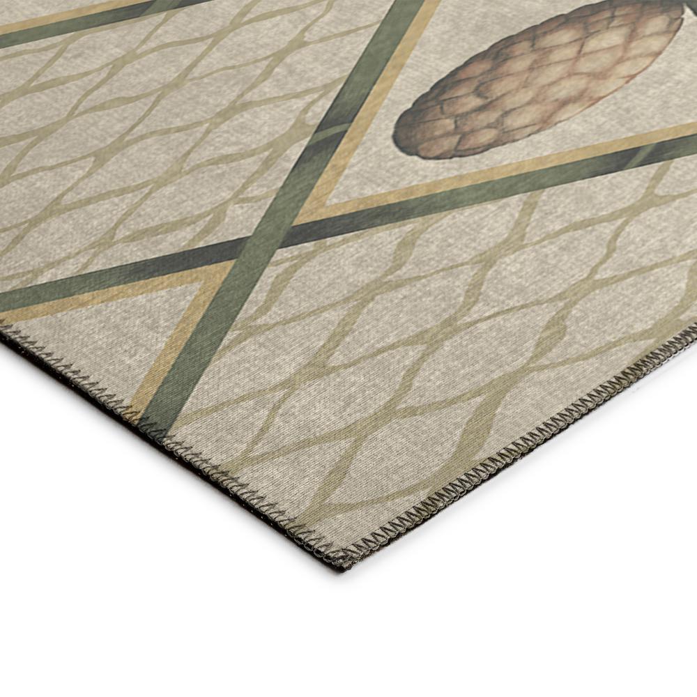 Indoor/Outdoor Kendall KE7 Beige Washable 8' x 10' Rug. Picture 2