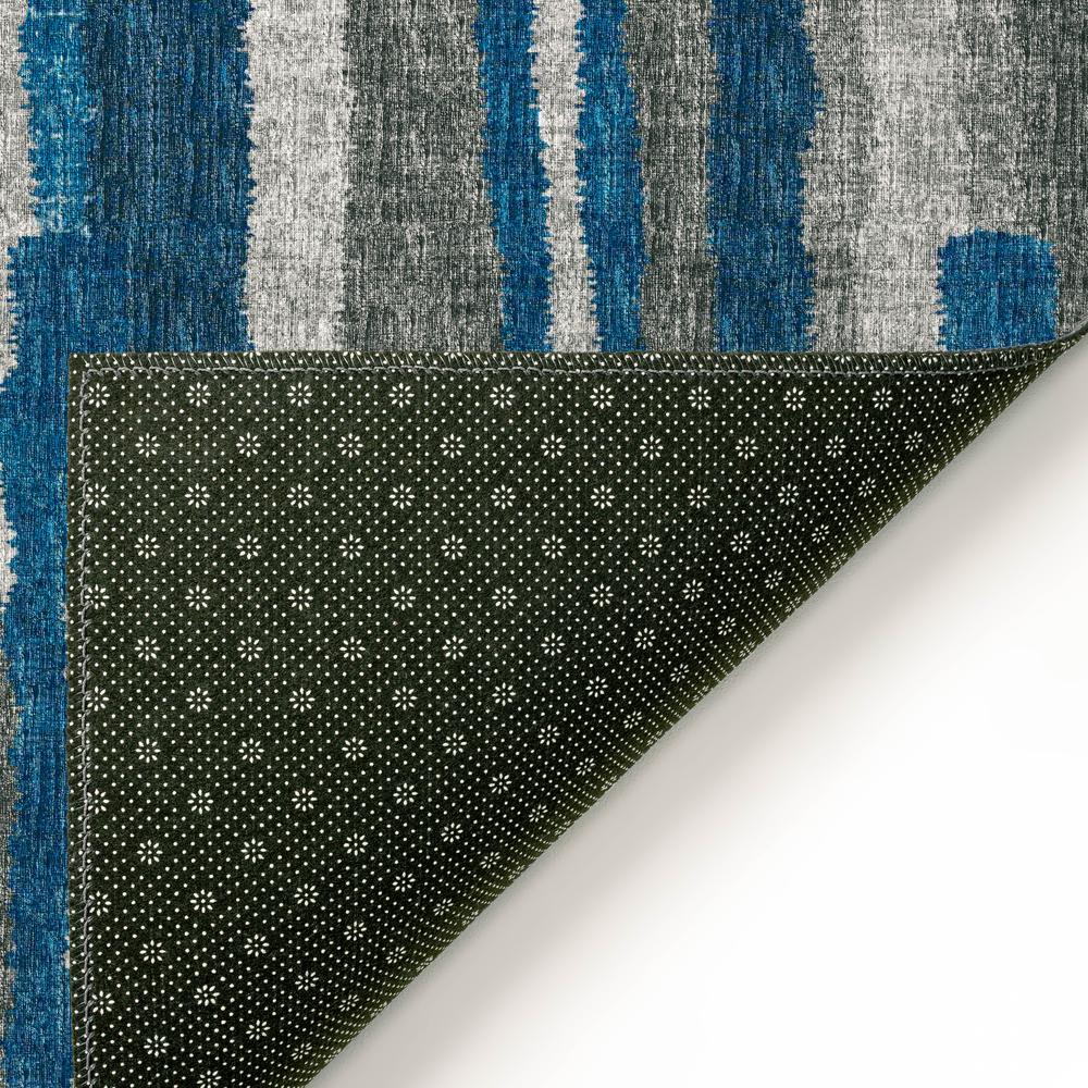 Bravado Blue Contemporary Striped 8' x 10' Area Rug Blue ABV37. Picture 4
