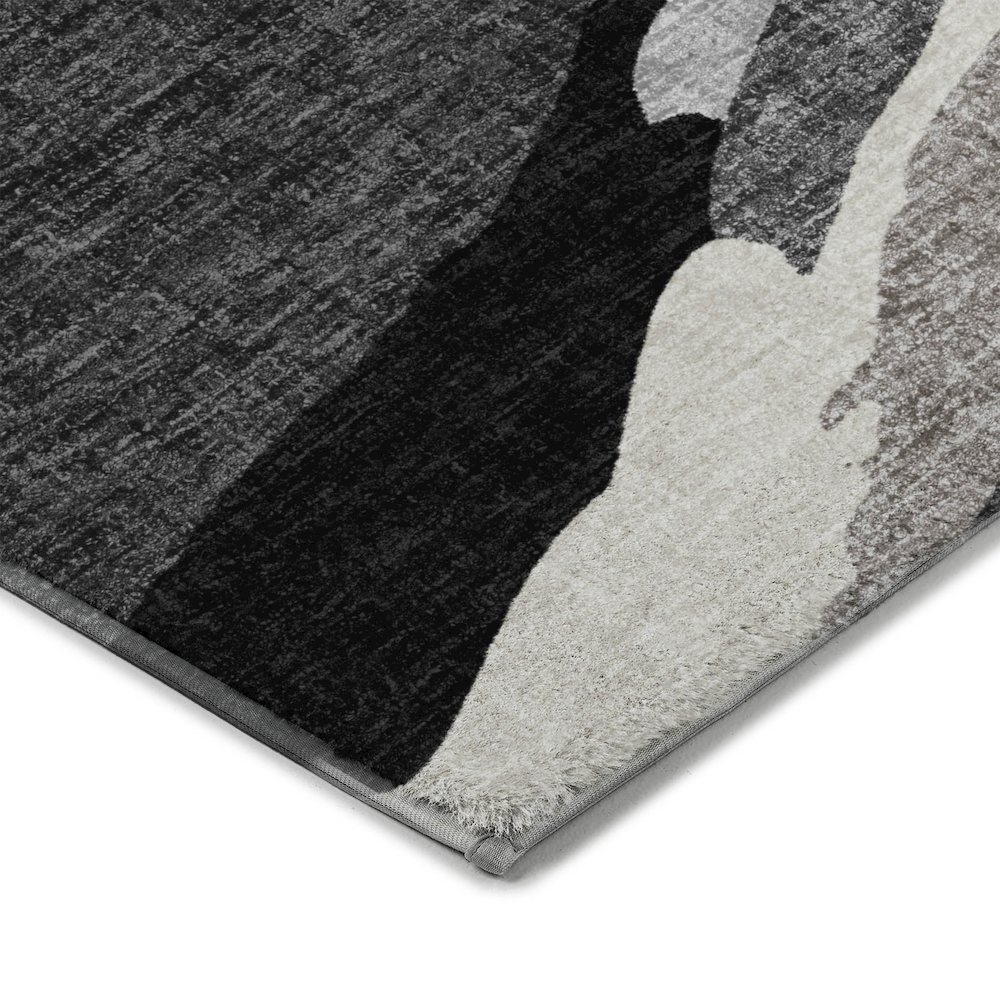 Luxury Washable Lorenzo Black 9' x 12' Rug. Picture 2