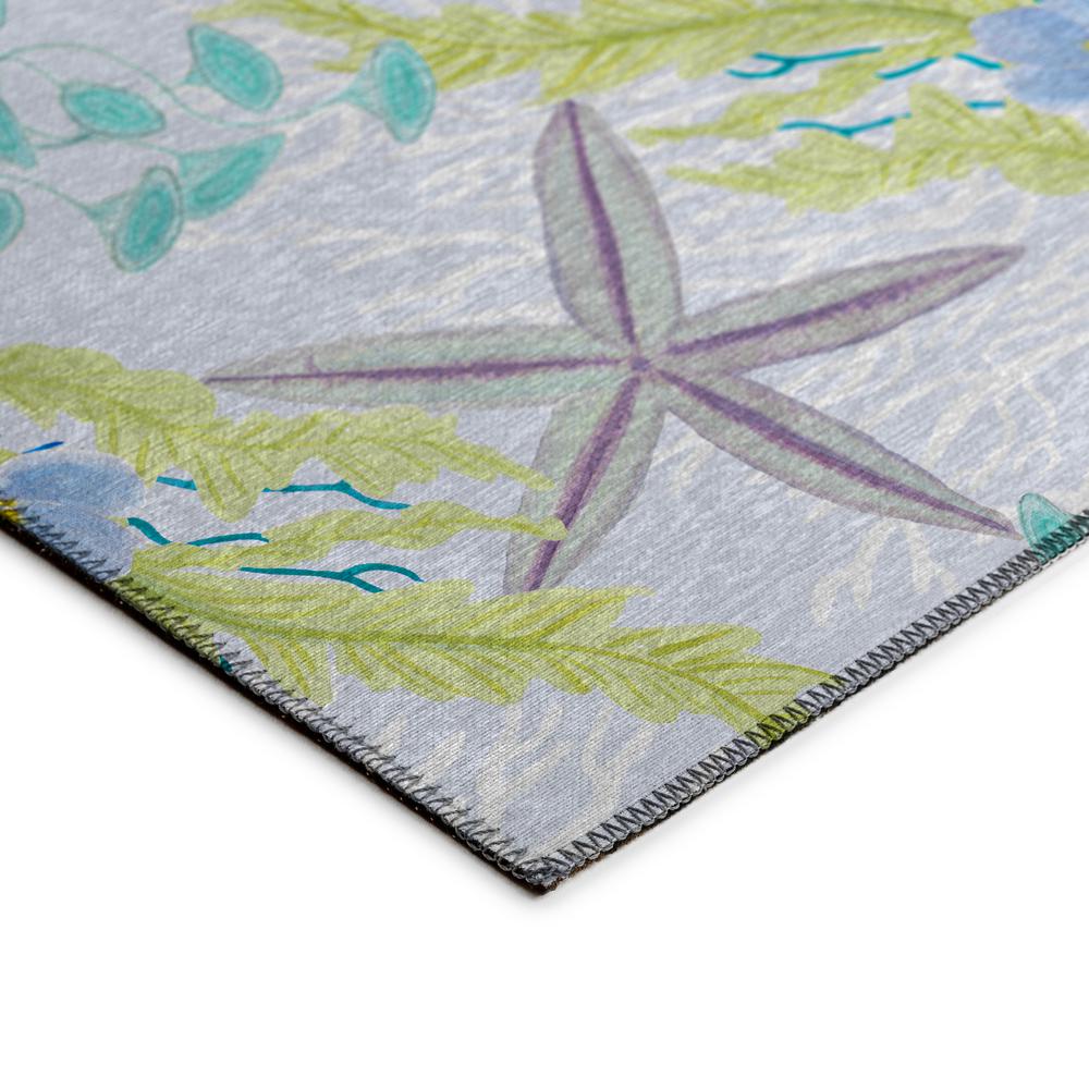 Indoor/Outdoor Surfside ASR31 Aqua Washable 9' x 12' Rug. Picture 4