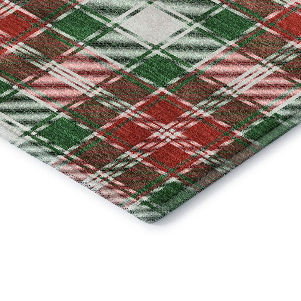 Luxury Washable Indoor/Outdoor Merry & Bright Emerald 9' x 12' Rug. Picture 2