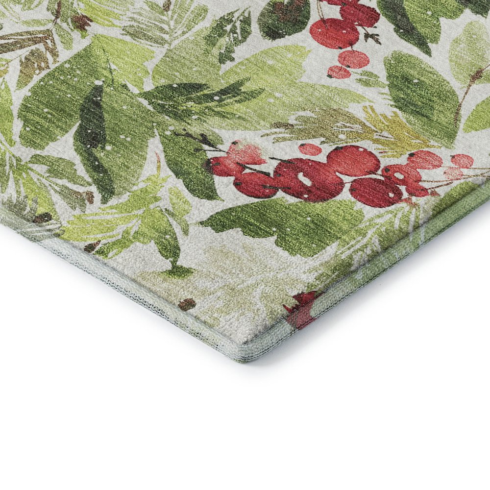 Luxury Washable Indoor/Outdoor Merry & Bright Aloe 9' x 12' Rug. Picture 2