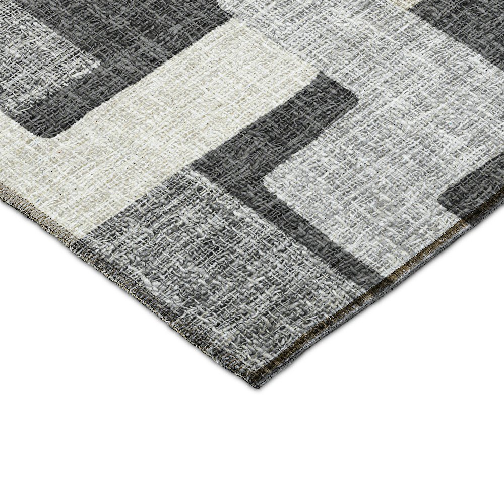Luxury Washable Indoor/Outdoor Portico Gray 9' x 12' Rug. Picture 2