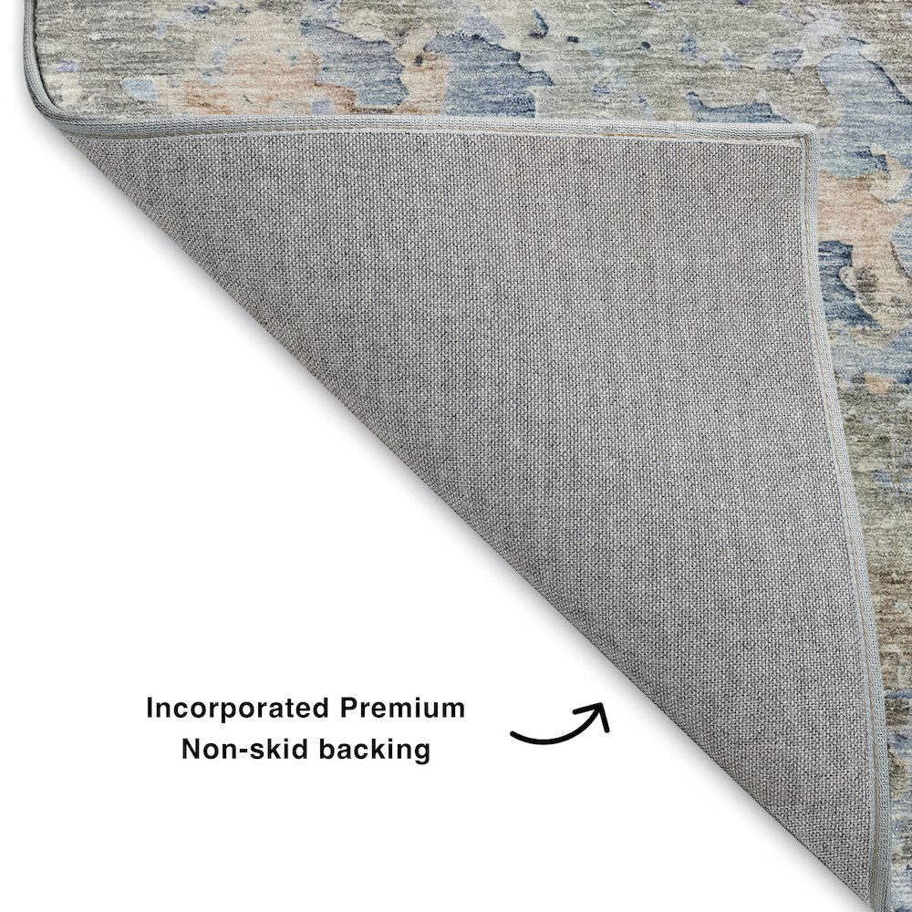 Luxury Washable Indoor/Outdoor Ravenna Taupe 9' x 12' Rug. Picture 4