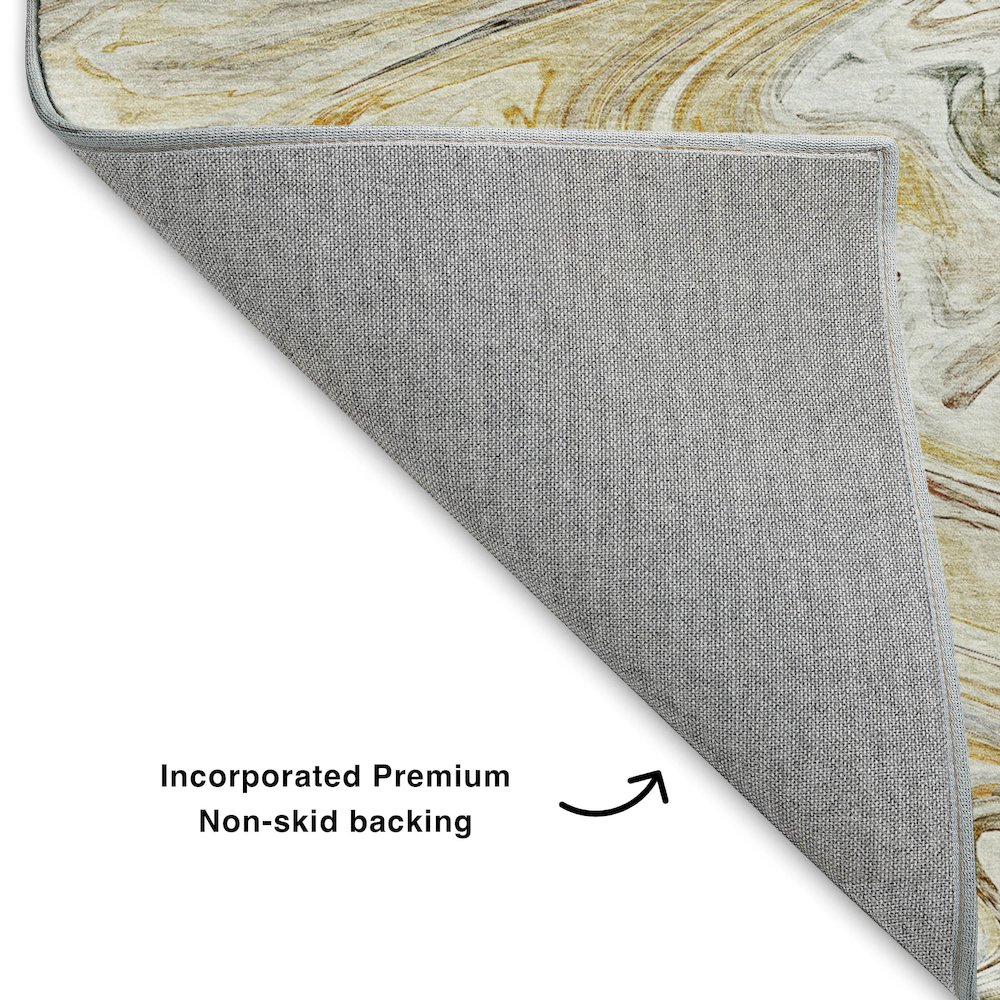 Luxury Washable Indoor/Outdoor Ravenna Linen 9' x 12' Rug. Picture 4