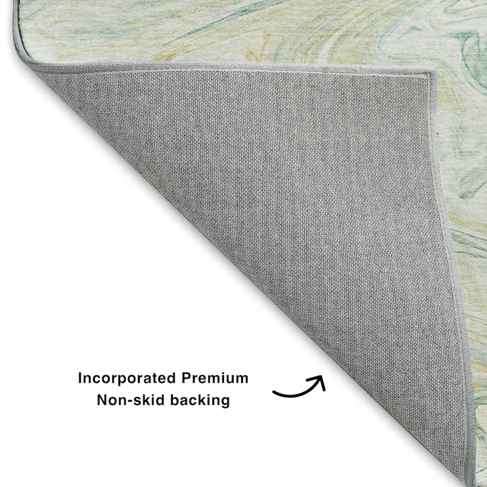Luxury Washable Indoor/Outdoor Ravenna Sky 9' x 12' Rug. Picture 4