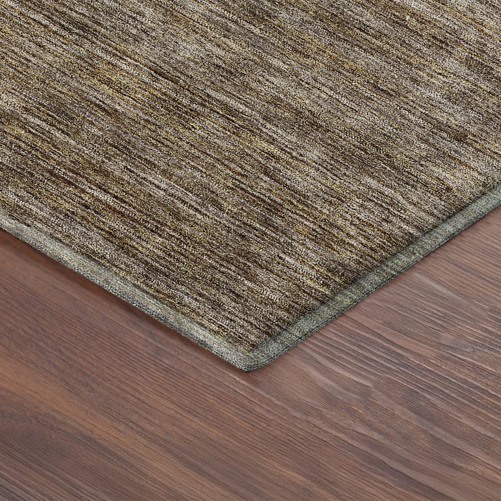 Luxury Washable Indoor/Outdoor Soft Essentials SE1 Brown 9' x 12' Rug. Picture 2