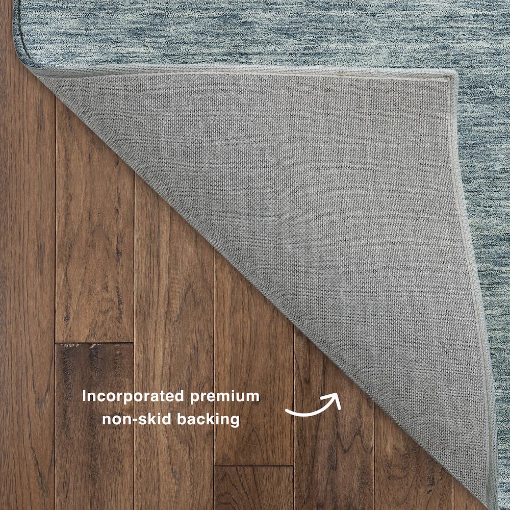 Luxury Washable Indoor/Outdoor Soft Essentials SE1 Blue 9' x 12' Rug. Picture 4