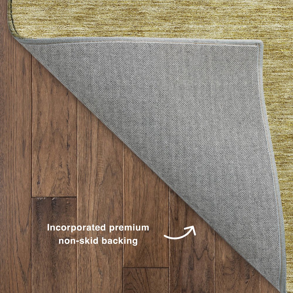 Luxury Washable Indoor/Outdoor Soft Essentials SE1 Gold 9' x 12' Rug. Picture 4