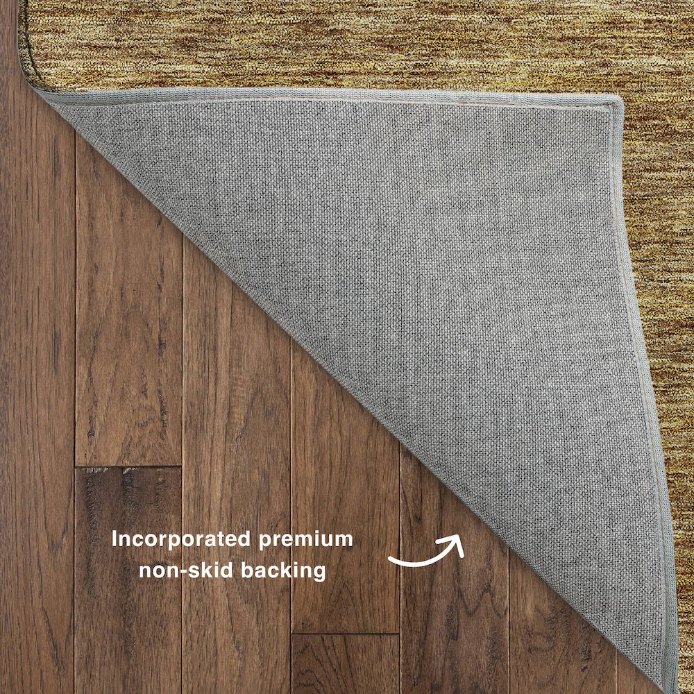 Luxury Washable Indoor/Outdoor Soft Essentials SE1 Gold 9' x 12' Rug. Picture 4
