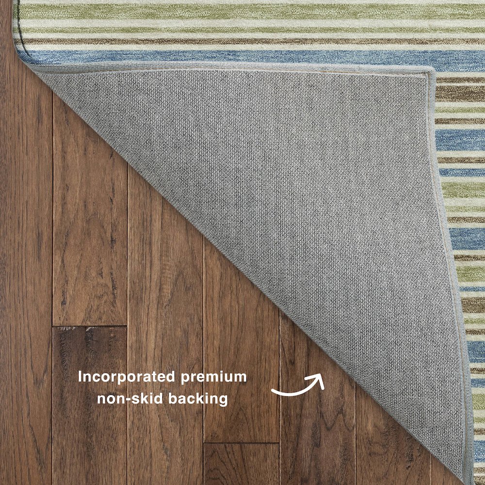 Luxury Washable Indoor/Outdoor Soft Essentials SE2 Blue 9' x 12' Rug. Picture 4