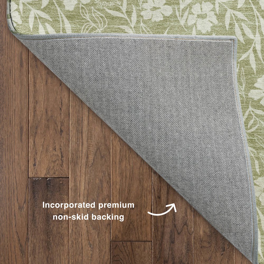 Luxury Washable Indoor/Outdoor Soft Essentials SE4 Green 9' x 12' Rug. Picture 4