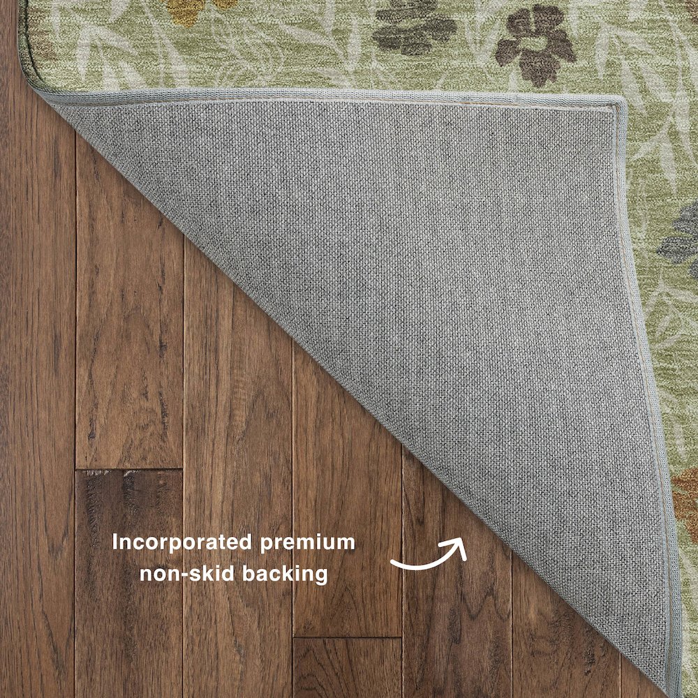 Luxury Washable Indoor/Outdoor Soft Essentials SE4 Green 9' x 12' Rug. Picture 4