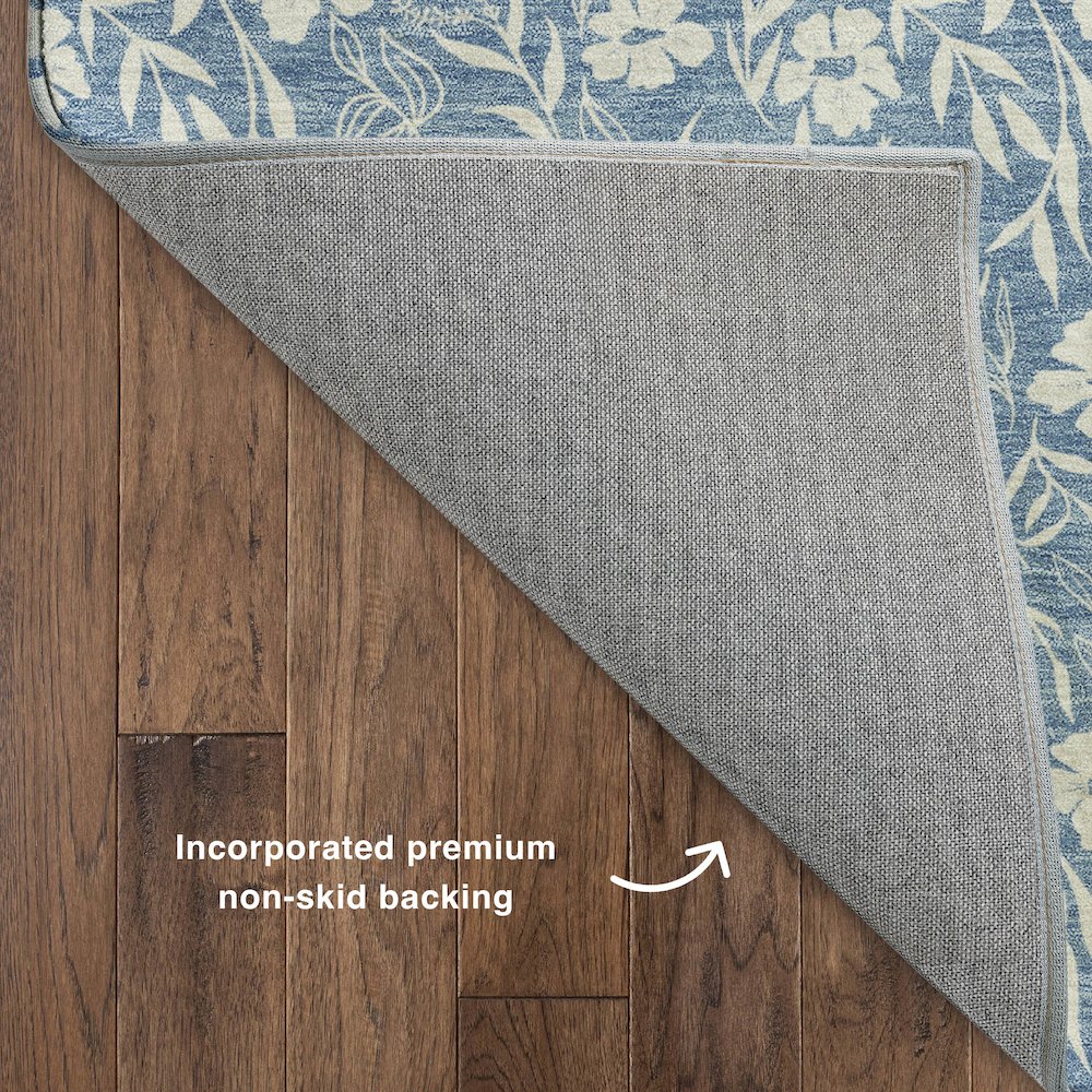 Luxury Washable Indoor/Outdoor Soft Essentials SE4 Blue 9' x 12' Rug. Picture 4