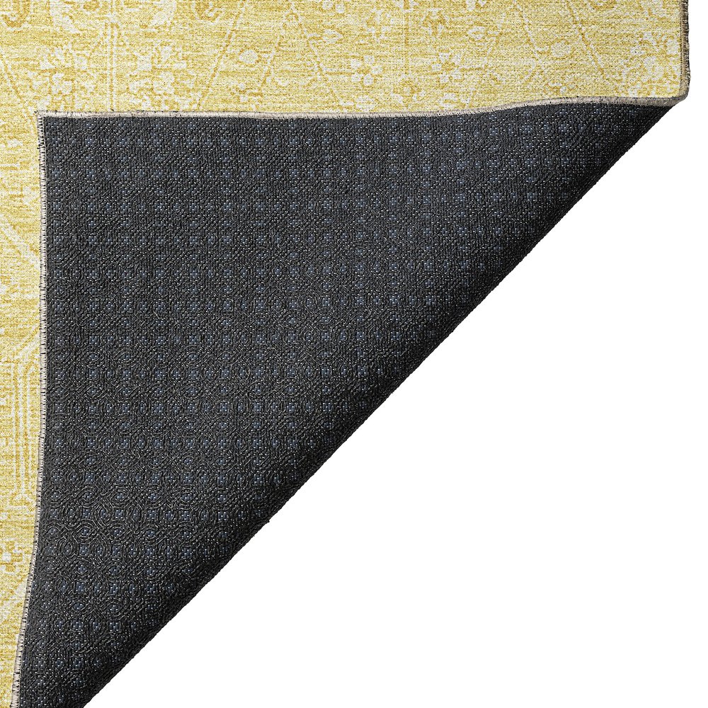 Luxury Washable Indoor/Outdoor Solace Yellow 9' x 12' Rug. Picture 4